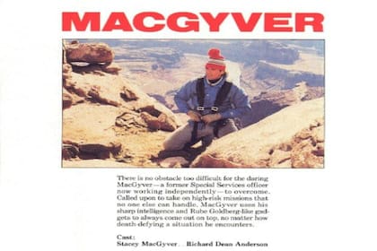 Uno de los primeros anuncios de MacGyver, en el que su nombre figura como Stacey