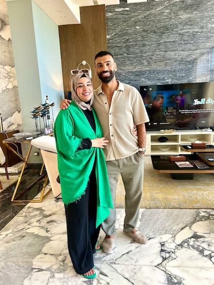Uno de los retratos más actuales de Mo y Magui Salah, que el futbolista compartió en su cuenta de Instagram