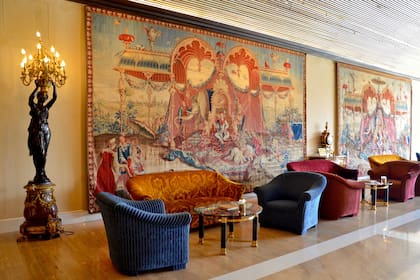 Uno de los salones del Rome Cavalieri con la mezcla de estilos