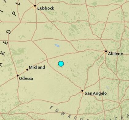 Uno de los sismos más fuertes de las últimas horas en territorio continental de Estados Unidos ocurrió cerca de Westbrook, Texas