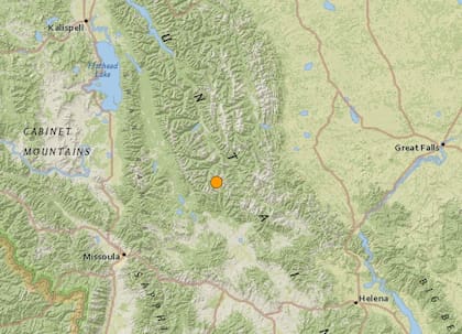 Uno de los sismos más fuertes de las últimas horas en territorio continental de Estados Unidos ocurrió cerca de Seeley Lake, Montana
