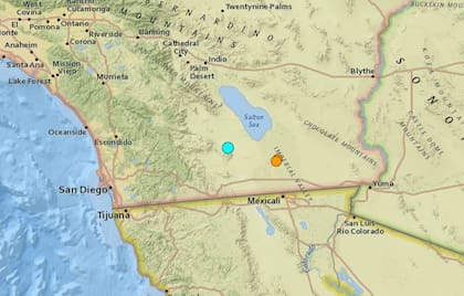 Uno de los sismos más fuertes de las últimas horas en territorio continental de Estados Unidos ocurrió cerca de Ocotillo Wells, California