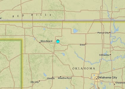Uno de los sismos más fuertes de las últimas horas en territorio continental de Estados Unidos ocurrió cerca de Waynoka, Oklahoma
