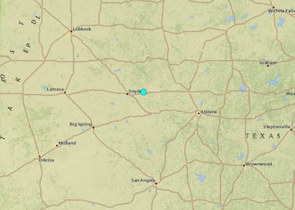 Uno de los sismos más fuertes de las últimas horas en territorio continental de Estados Unidos ocurrió cerca de Hermleigh, Texas