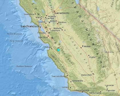 Uno de los sismos más fuertes de las últimas horas en territorio continental de Estados Unidos ocurrió cerca de la localidad de Pinnacles, California