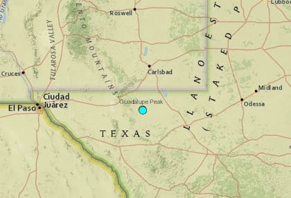 Uno de los sismos más fuertes de las últimas horas en territorio continental de Estados Unidos ocurrió cerca de Whites City, Nuevo México
