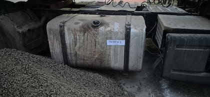 Uno de los tanques cargados de éxtasis