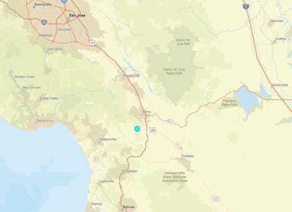 Uno de los temblores más fuertes de las últimas 24 horas en territorio continental estadounidense ocurrió cerca de Gilroy, California