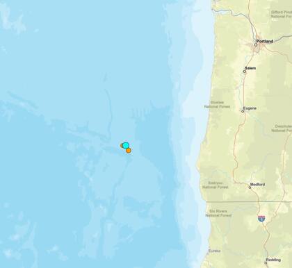 Uno de los temblores más fuertes de las últimas 24 horas en territorio continental estadounidense ocurrió cerca de Bandon, Oregon