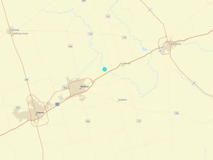 Uno de los temblores más fuertes de las últimas 24 horas en territorio continental estadounidense ocurrió cerca de Stanton, Texas