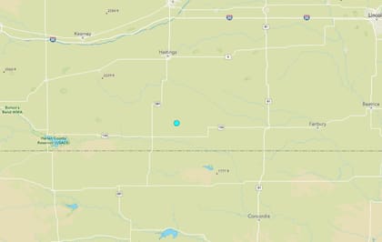 Uno de los temblores más fuertes de las últimas 24 horas en territorio continental estadounidense ocurrió cerca de Cowles, Nebraska