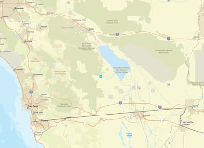 Uno de los temblores más fuertes de las últimas 24 horas en territorio continental estadounidense ocurrió cerca de Ocotillo Wells, California