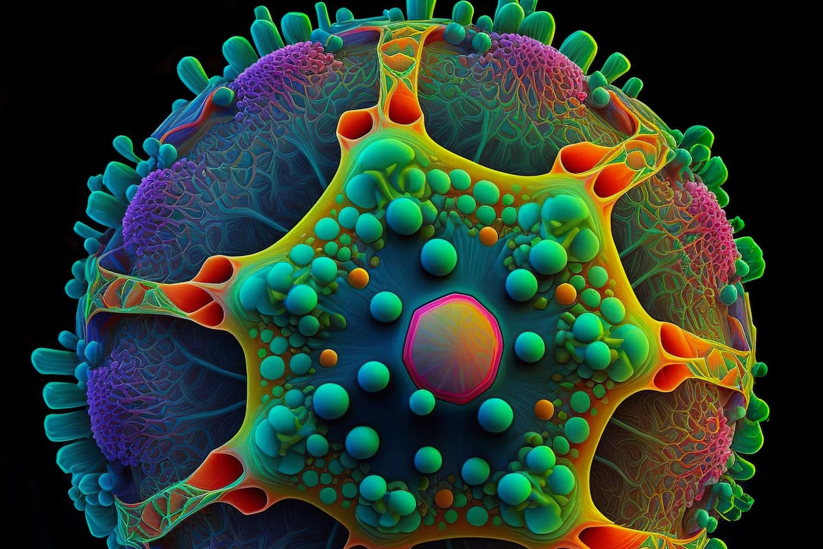 Uno de los trabajos de arte de Ariel Wilner, experto en genética nuclear