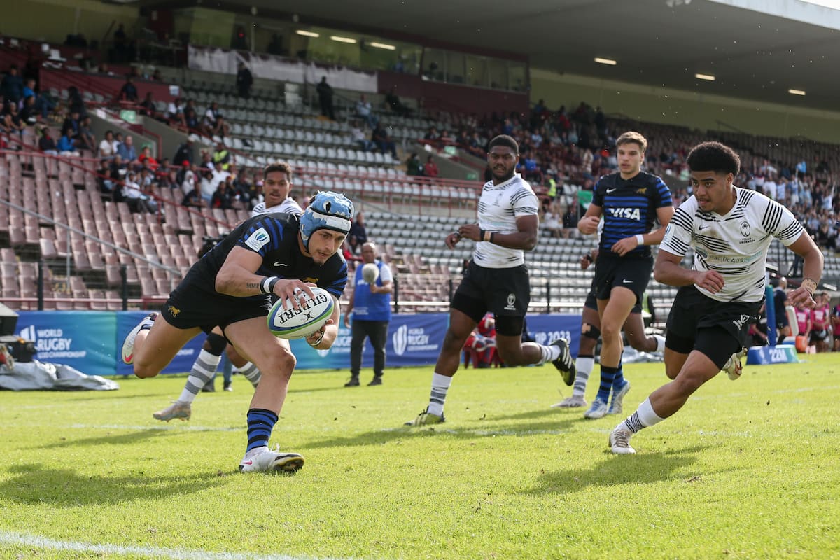 Uno de los tries ante Fiji, que le reportaron a los Pumitas el noveno puesto en el Mundial M-20