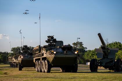 Uno de los vehículos blindados a rueda Stryker 8x8 incorporados por el Ejército
