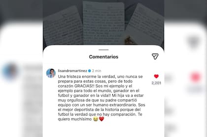El mensaje de Lisandro para Lionel Messi