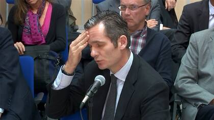 Urdangarin, ayer, al declarar como acusado por el caso Nóos, en Palma de Mallorca