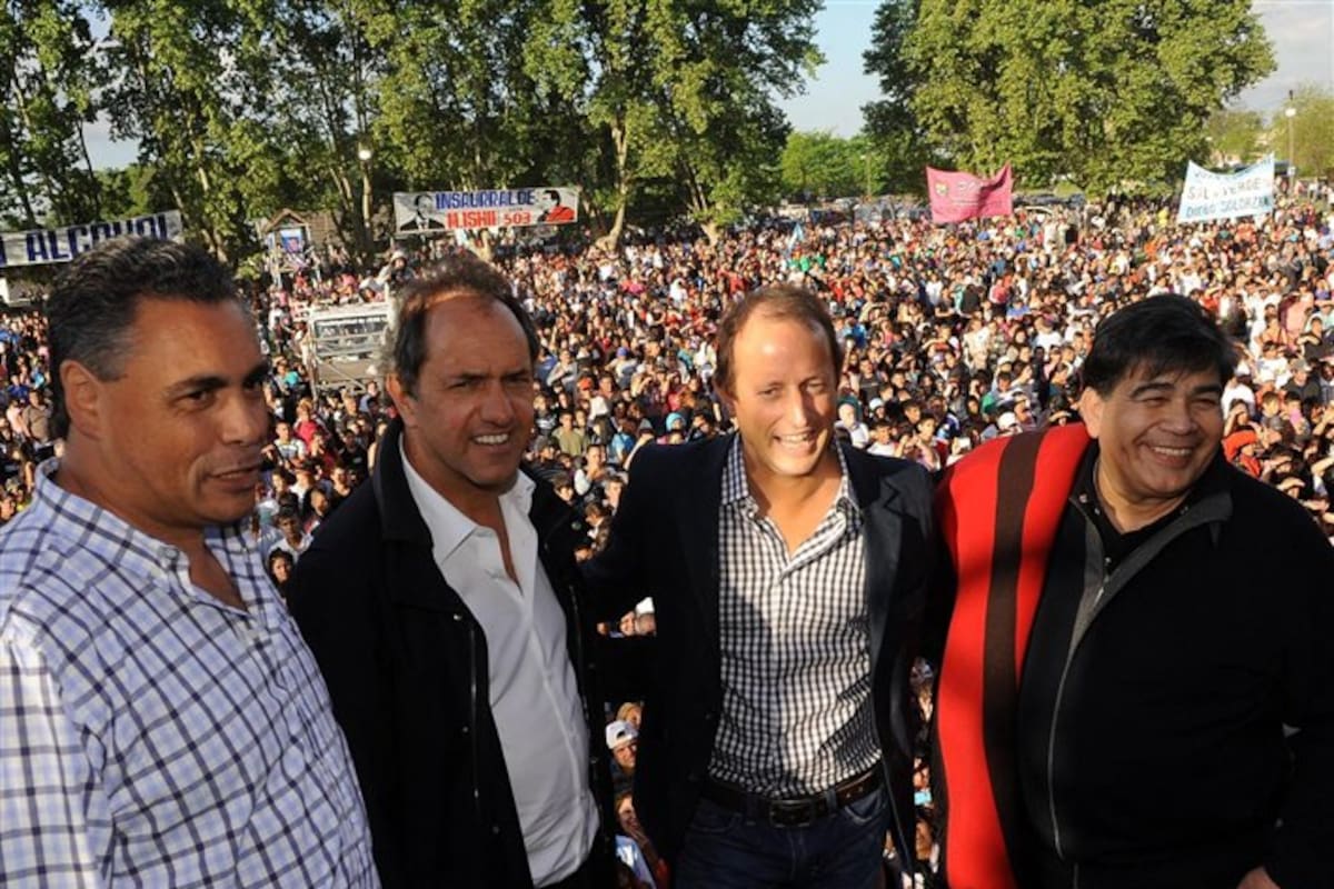 Urquiaga, Scioli, Insaurralde e Ishii, ayer en José C. Paz
