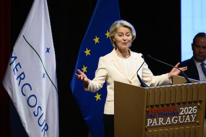 Ursula von der Leyen, titular de la Comisión Europea, cuando en enero pasado en Paraguay se firmó el pacto entre ambos bloques