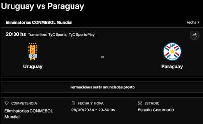 Uruguay y Paraguay se enfrentarán en el estadio Centenario de Montevideo, este viernes