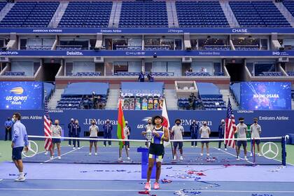 La postal de estos tiempos: una campeona del US Open sin público que la celebre