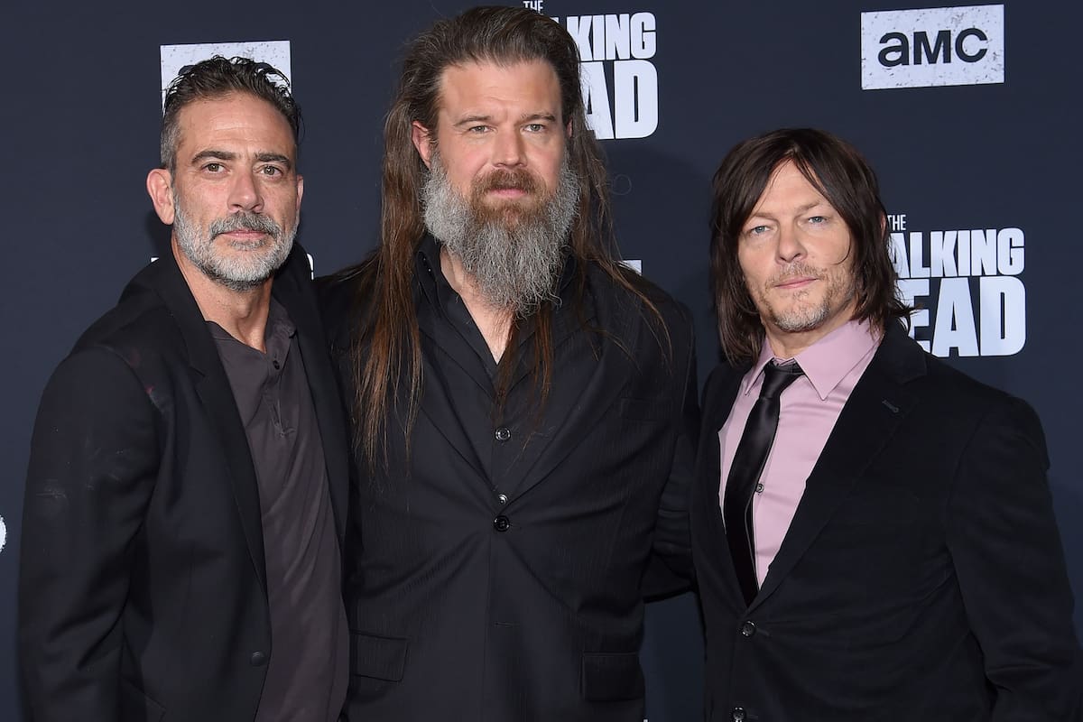 US actors Jeffrey Dean Morgan (L), Ryan Hurst (C) and Norman Reedus attend the Season 10 Premiere of The Walking Dead at Chinese Theatre in Hollywood, California, on September 23, 2019. (Photo by LISA OCONNOR / AFP)
