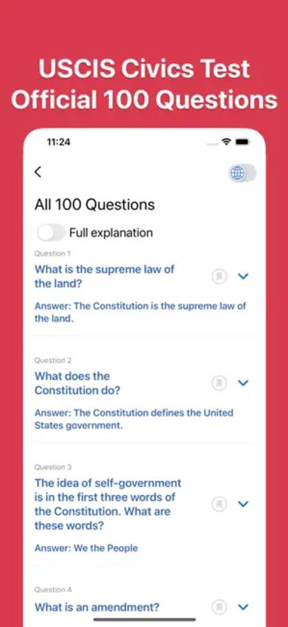 US Citizenship Test 2025 solo está disponible para dispositivos iOS