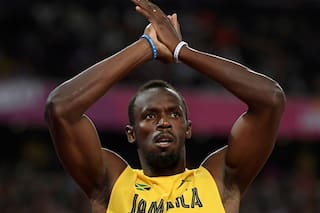 Usain Bolt dio su pronóstico para la final y se puso la camiseta de su candidato
