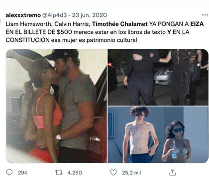 Usuarios en redes reaccionan a las conquistas de Eiza González