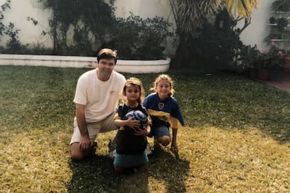 Vacaciones en Corrientes, con la remera de su equipo favorito.