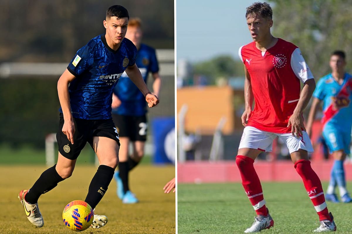 Valentín Carboni (Inter) y Santiago Hidalgo (Independiente). Los dos son argentinos, elegidos entre los mejores juveniles del mundo