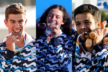 Valentín Rossi, Agustina Giannasio y Felipe Modarelli, tres atletas medallistas en Buenos Aires 2018 cuyas carreras siguió diferentes rumbos
