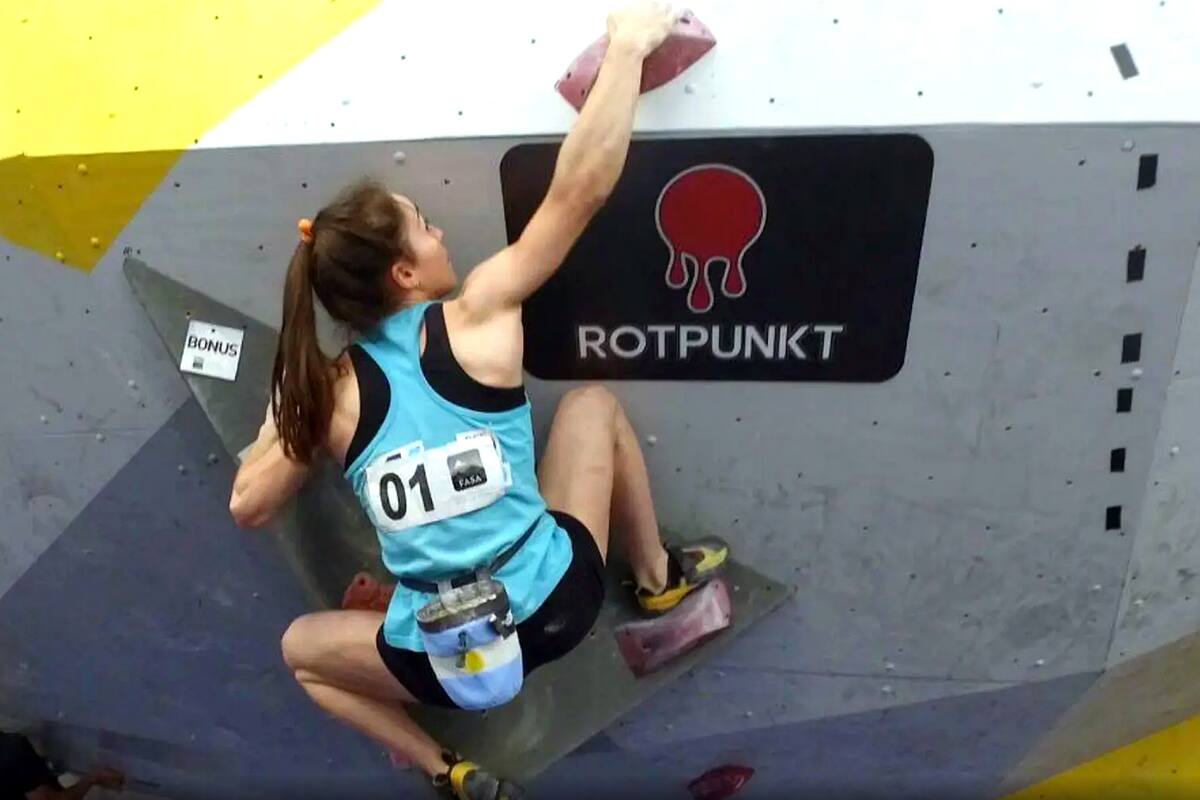 Valentina Aguado, la mejor argentina en escalada, apunta a clasificarse para Tokio 2020.