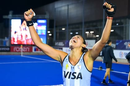 Valentina Raposo selló la victoria por penales ante Bélgica en semifinales y espera repetir los festejos ante Países Bajos