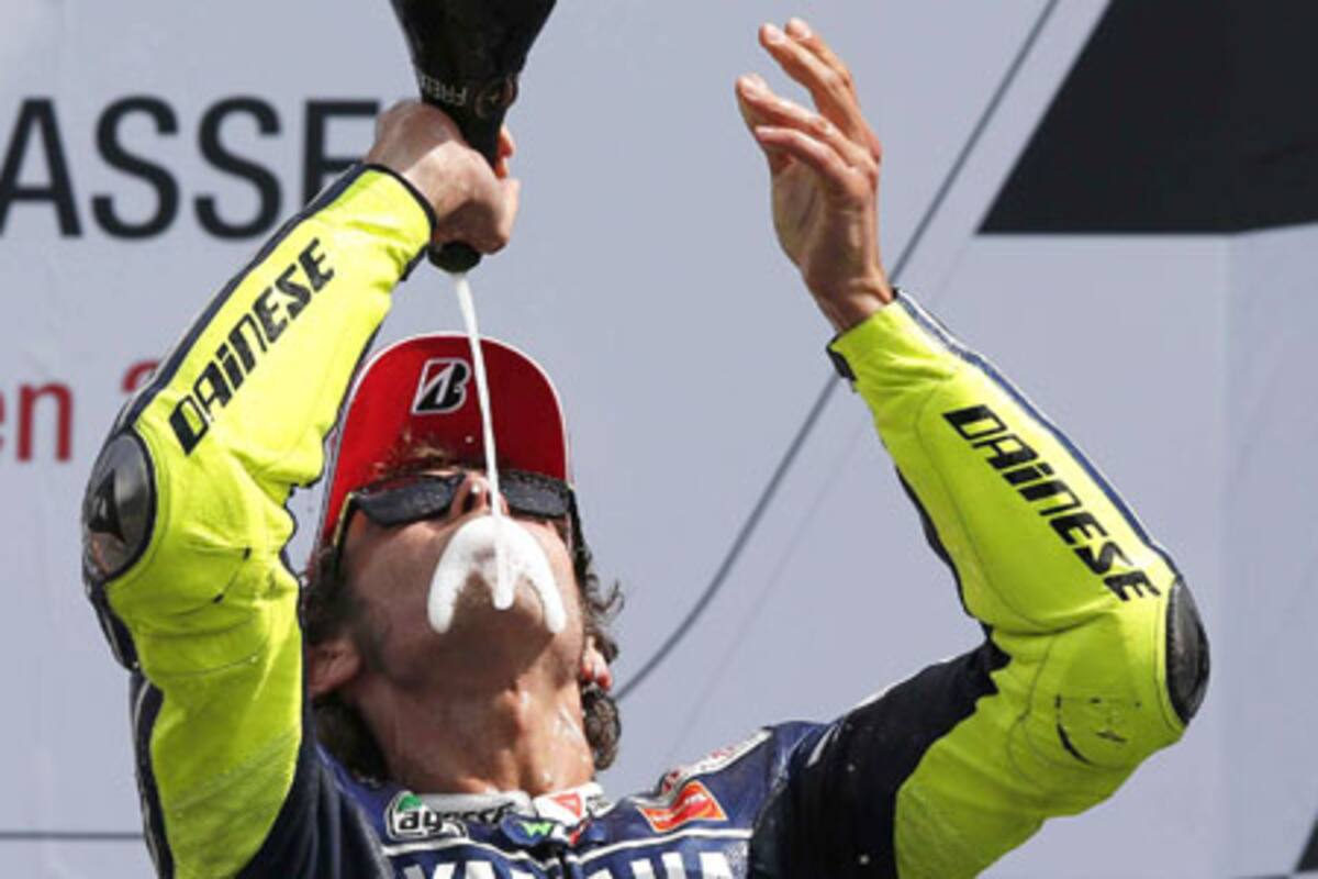 Valentino Rossi volvió a festejar en lo más alto de un podio