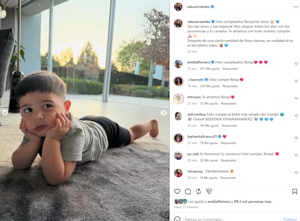 Valu Cervantes festejó los tres años de Benjamín