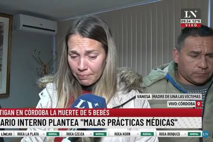 Vanesa, la madre de uno de los bebés fallecidos entre marzo y junio en el Hospital Neonatal de Córdoba