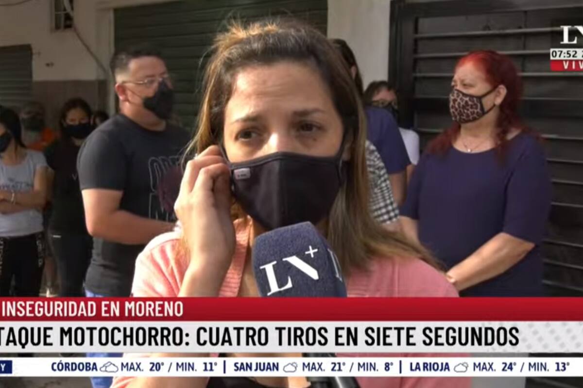 Vanesa la novia del joven baleado en Moreno durante un robo