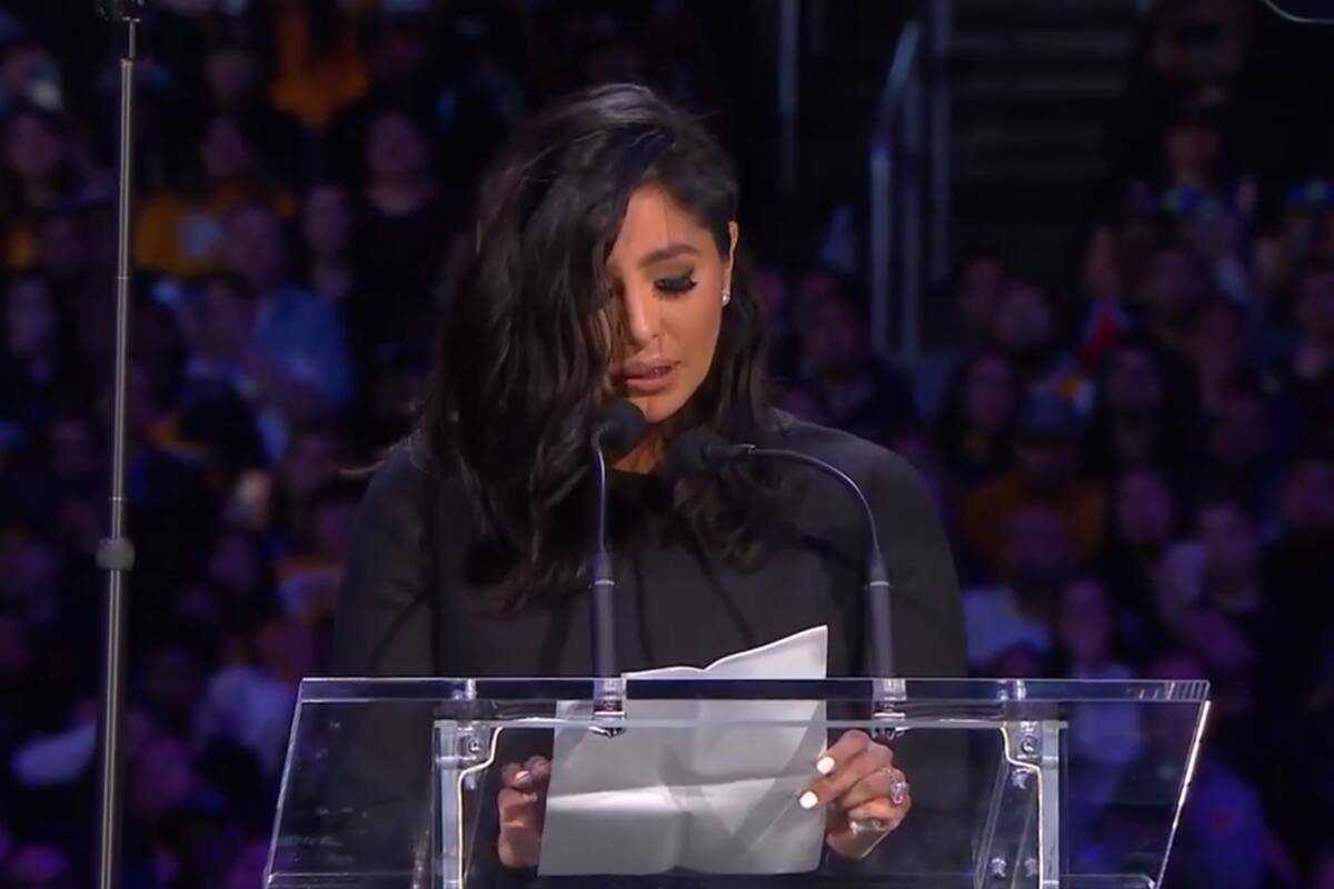 Vanessa Bryant, la esposa de Kobe, pronunció un sentido discurso dedicado a su hija de 13 años.