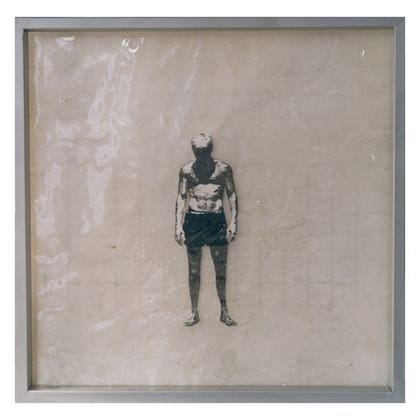 Vanidad desnuda, placa de 64x64 en técnica mixta