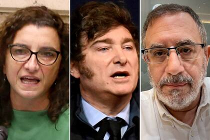 Vanina Biasi, Javier Milei y Carlos Maslatón