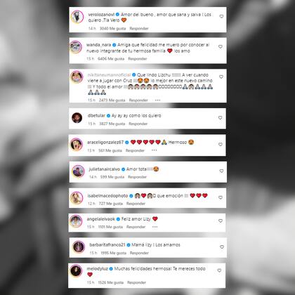 Varias celebridades celebraron la feliz noticia de Lizy Tagliani y su familia (Foto: Instagram @lizytagliani)