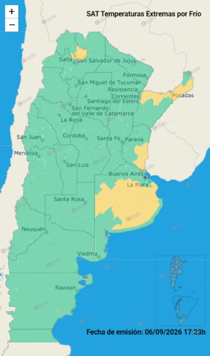 Varias provincias se verán afectadas por una alerta amarilla por frío extremo