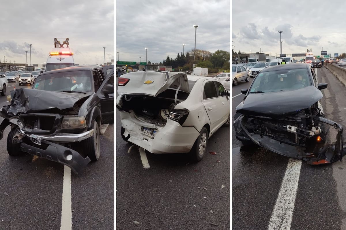 Varios autos y camionetas resultaron dañados en el choque en cadena