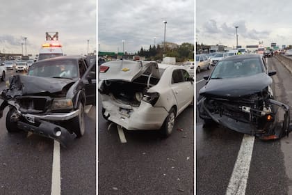Varios autos y camionetas resultaron dañados en el choque en cadena