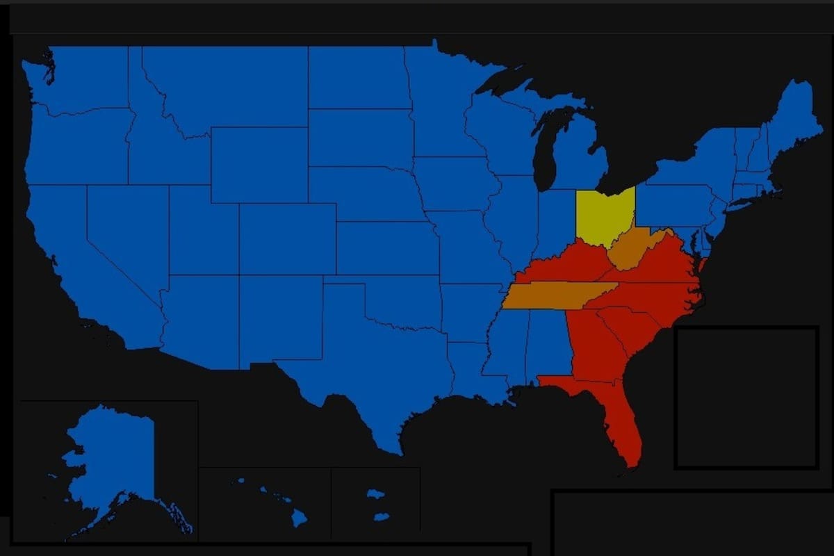 Varios estados de EE.UU. experimentan apagones masivos por la llegada del huracán Helene