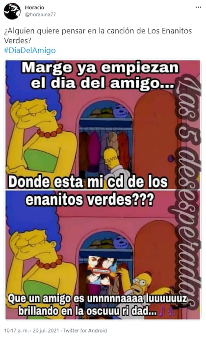 Varios usuarios recordaron la icónica canción de los Enanitos Verdes usada para celebrar la amistad por generaciones.