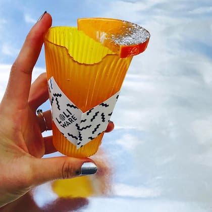 Vaso comestible de algas marinas
