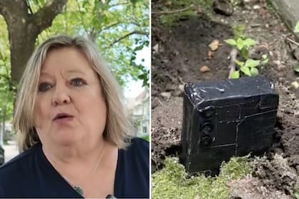 Vecina de Nueva York encontró un teléfono oculto en el césped de su casa y alertan por las cámaras de vigilancia que usan los ladrones