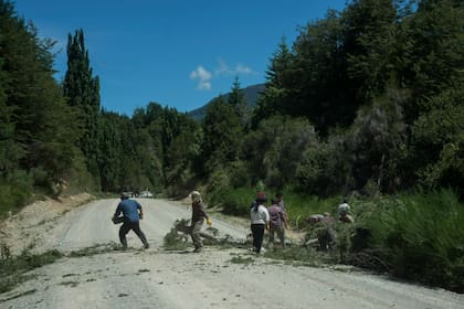 Vecinos del paraje Río Villegas arman cortafuegos en cercanías del pueblo